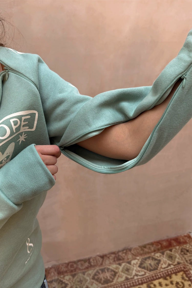 Never Fully Dressed Premium - Sage Sundazed Accessible Sweatshirt - NFD x Porto&Bello - Never Fully Dressed