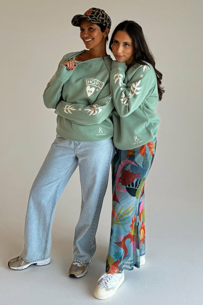Never Fully Dressed Premium - Sage Sundazed Accessible Sweatshirt - NFD x Porto&Bello - Never Fully Dressed
