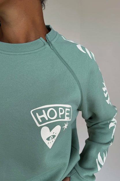 Never Fully Dressed Premium - Sage Sundazed Accessible Sweatshirt - NFD x Porto&Bello - Never Fully Dressed