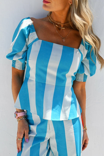 Never Fully Dressed Trending - Blue Stripe Kiki Top