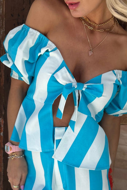 Never Fully Dressed Trending - Blue Stripe Kiki Top