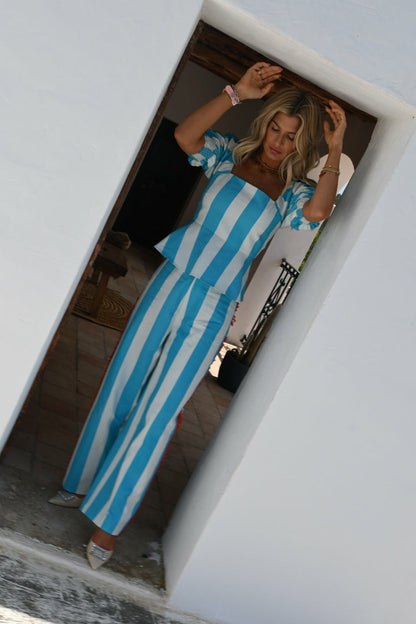 Never Fully Dressed Trending - Blue Stripe Kiki Top