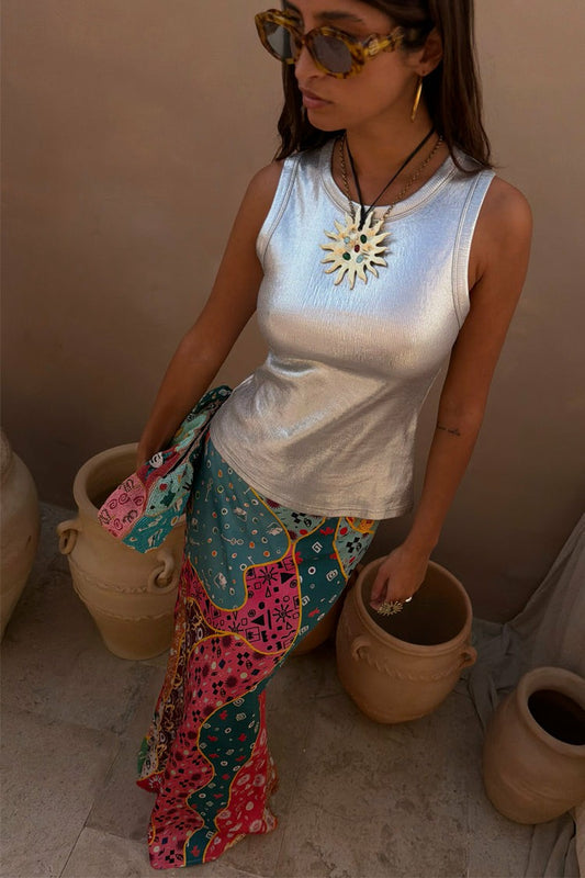 Never Fully Dressed Special Offer - Silver Ribbed Tank Top