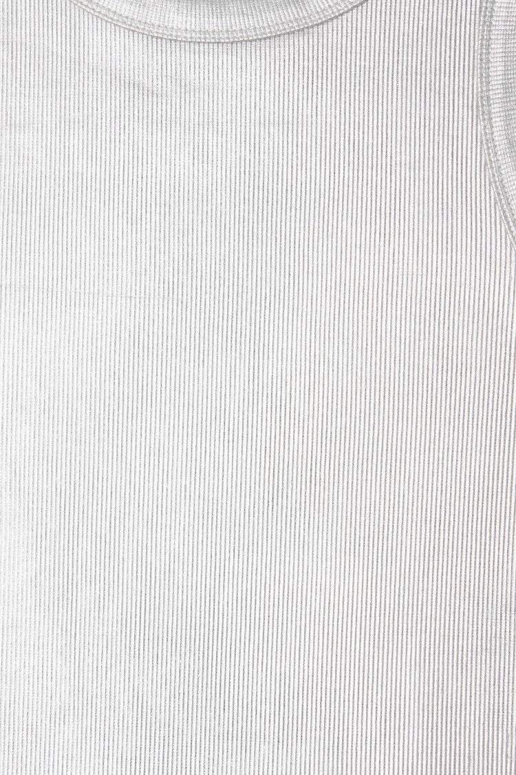 Never Fully Dressed Special Offer - Silver Ribbed Tank Top