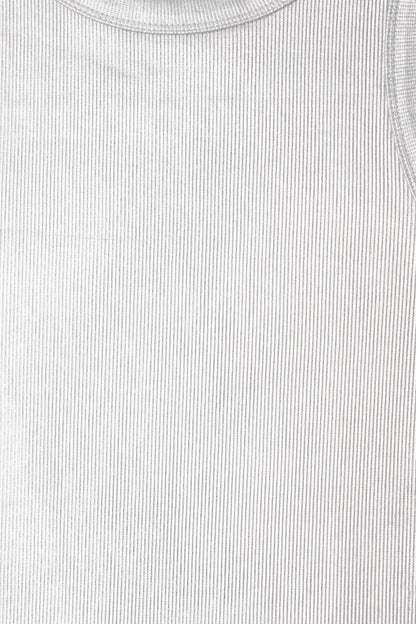 Never Fully Dressed Special Offer - Silver Ribbed Tank Top