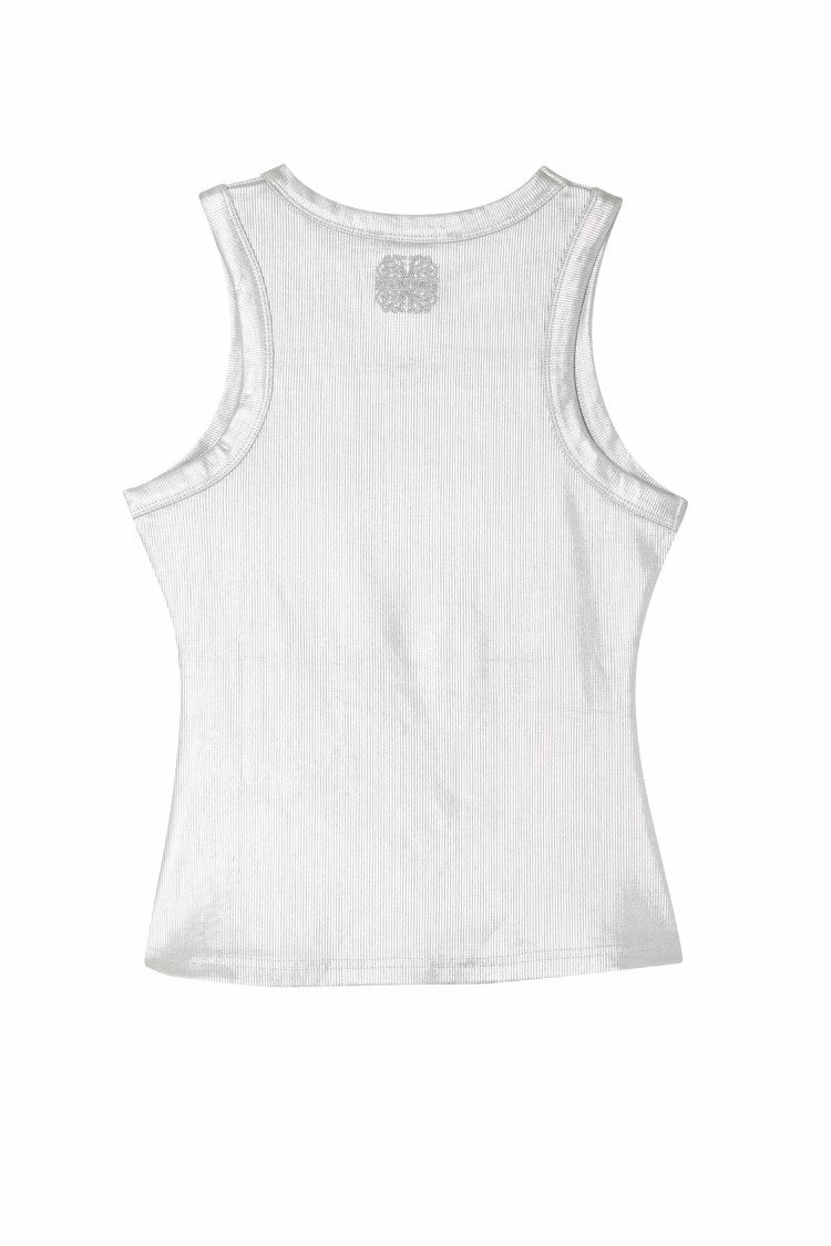 Never Fully Dressed Special Offer - Silver Ribbed Tank Top