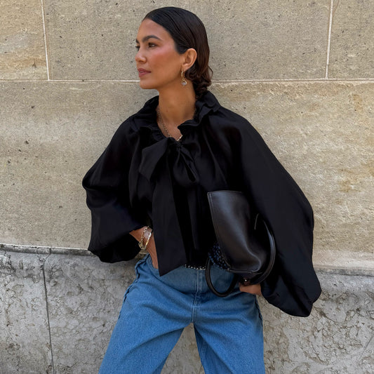 Never Fully Dressed Smart Buy - Black Ruffle Shirt