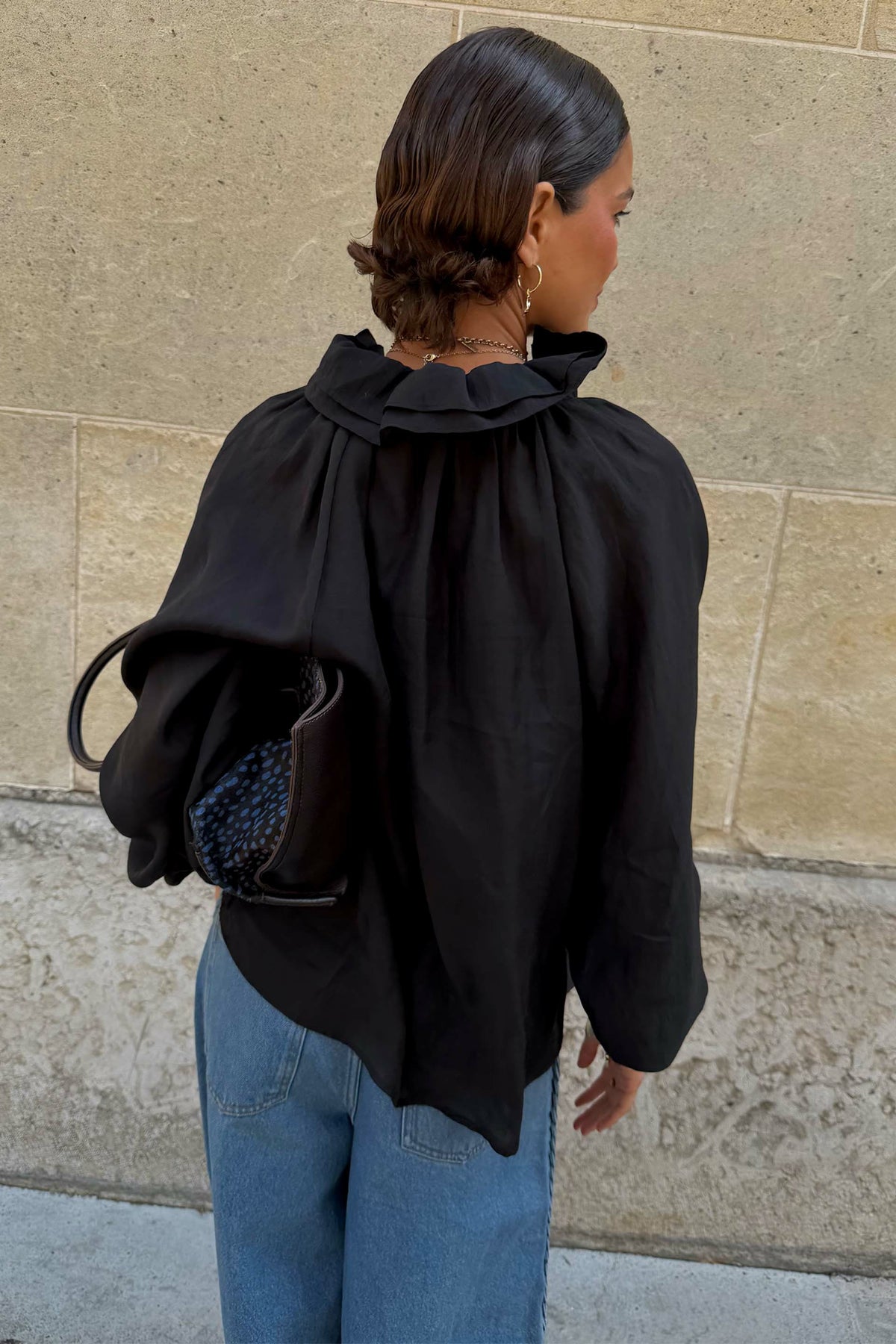Never Fully Dressed Smart Buy - Black Ruffle Shirt