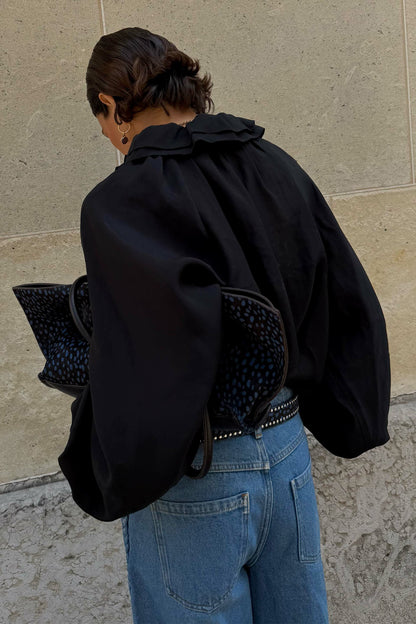 Never Fully Dressed Smart Buy - Black Ruffle Shirt