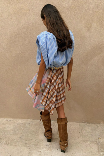Never Fully Dressed Customer Favorite - Blue Stripe Bubble Top