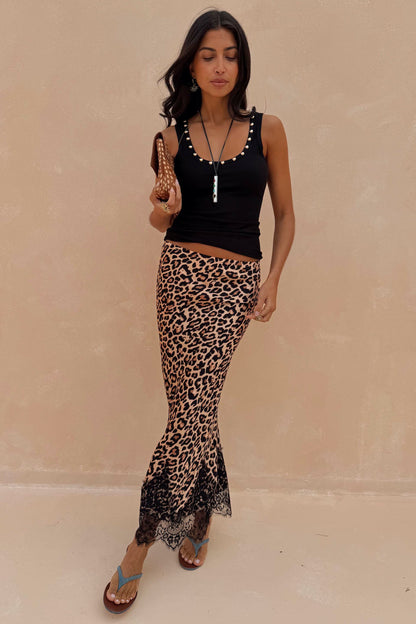 Never Fully Dressed Popular - Leopard Midi Maeva Skirt - Never Fully Dressed