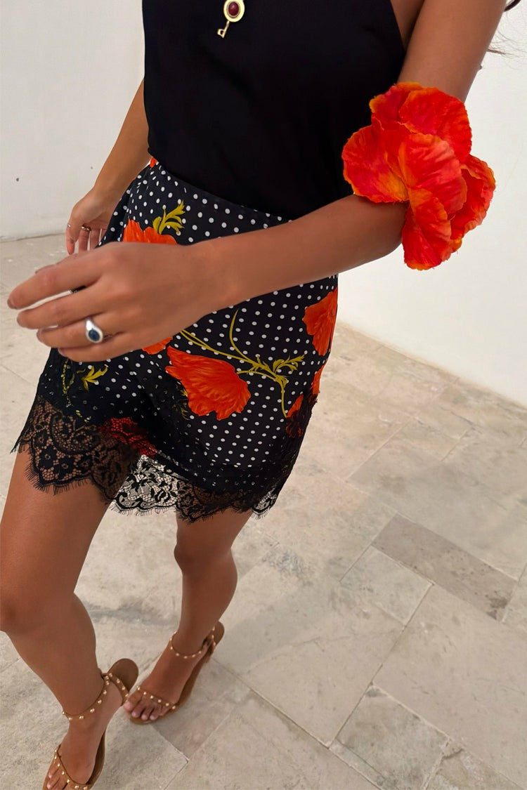 Never Fully Dressed Recommended - Black Poppy Mini Maeva Skirt