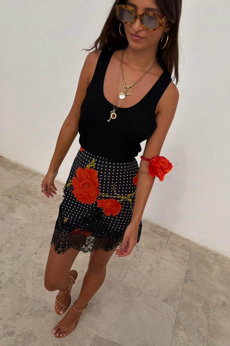 Never Fully Dressed Recommended - Black Poppy Mini Maeva Skirt