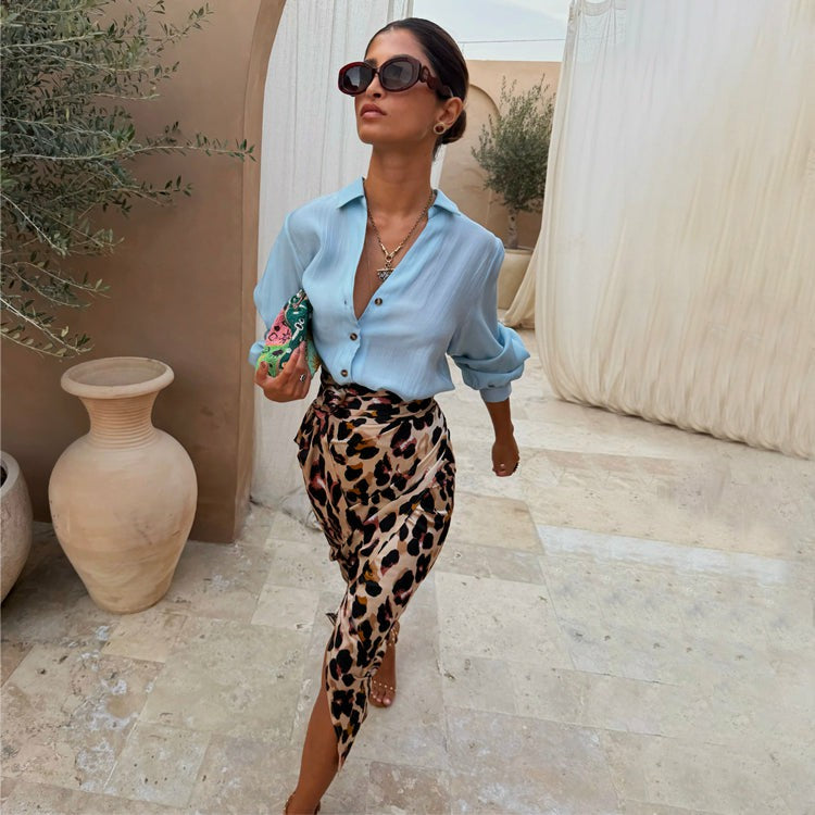 Never Fully Dressed Sale - Brown Leopard Jaspre Skirt