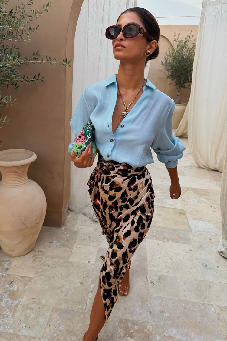 Never Fully Dressed Sale - Brown Leopard Jaspre Skirt