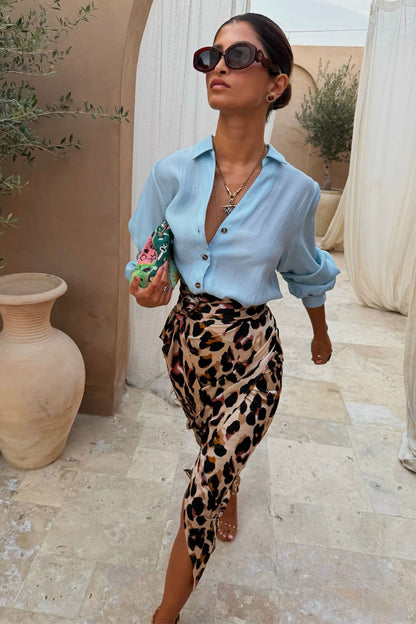Never Fully Dressed Sale - Brown Leopard Jaspre Skirt