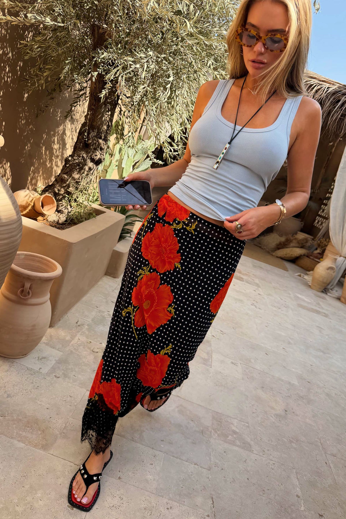 Never Fully Dressed Great Value - Black Poppy Midi Maeva Skirt