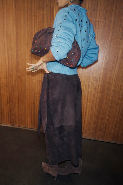 Never Fully Dressed New - Chocolate Suede Jaspre Skirt - Multi-wear - Never Fully Dressed