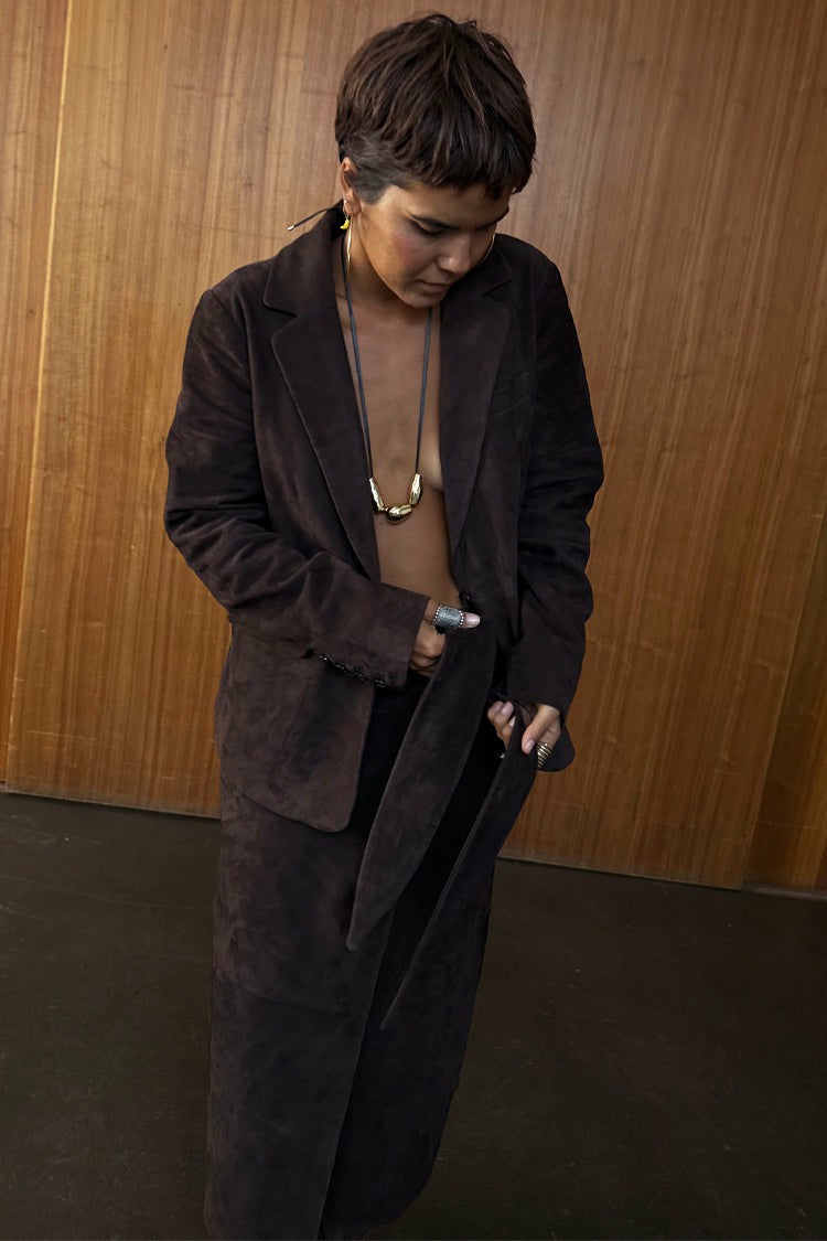 Never Fully Dressed New - Chocolate Suede Jaspre Skirt - Multi-wear - Never Fully Dressed