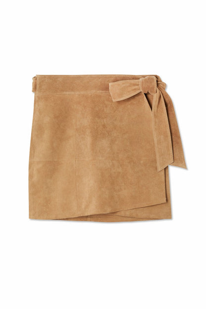 Never Fully Dressed Top Pick - Tan Suede Mini Jaspre Skirt