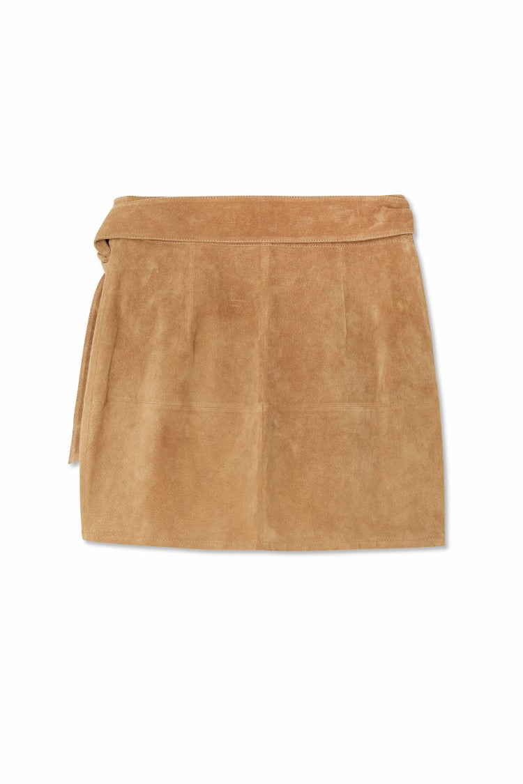 Never Fully Dressed Top Pick - Tan Suede Mini Jaspre Skirt