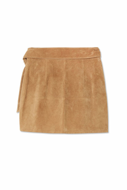Never Fully Dressed Top Pick - Tan Suede Mini Jaspre Skirt