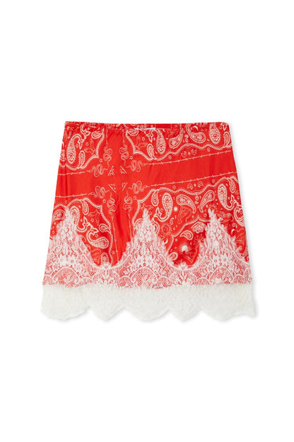 Never Fully Dressed New - Red Bandana Lace Maeva Mini Skirt