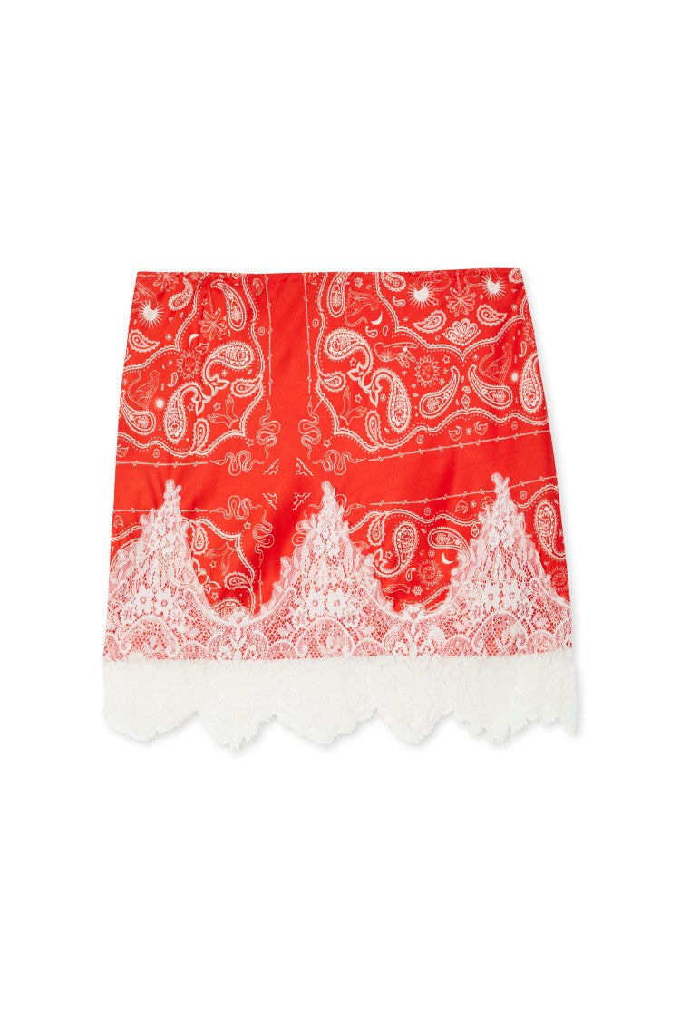 Never Fully Dressed New - Red Bandana Lace Maeva Mini Skirt