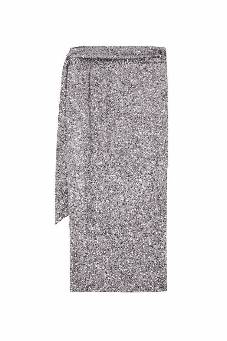 Never Fully Dressed New - Gunmetal Sequin Jaspre Midi Skirt