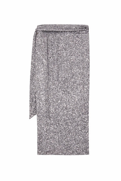 Never Fully Dressed New - Gunmetal Sequin Jaspre Midi Skirt
