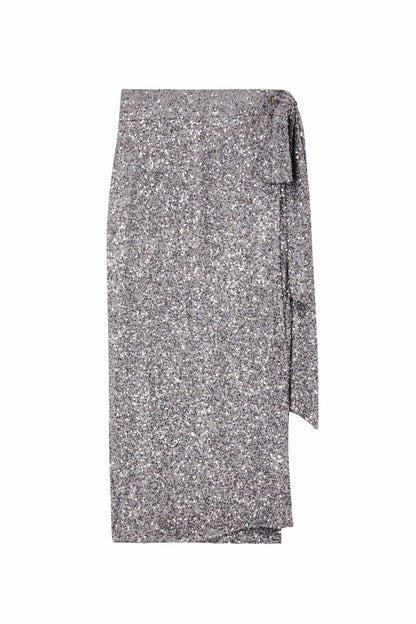 Never Fully Dressed New - Gunmetal Sequin Jaspre Midi Skirt