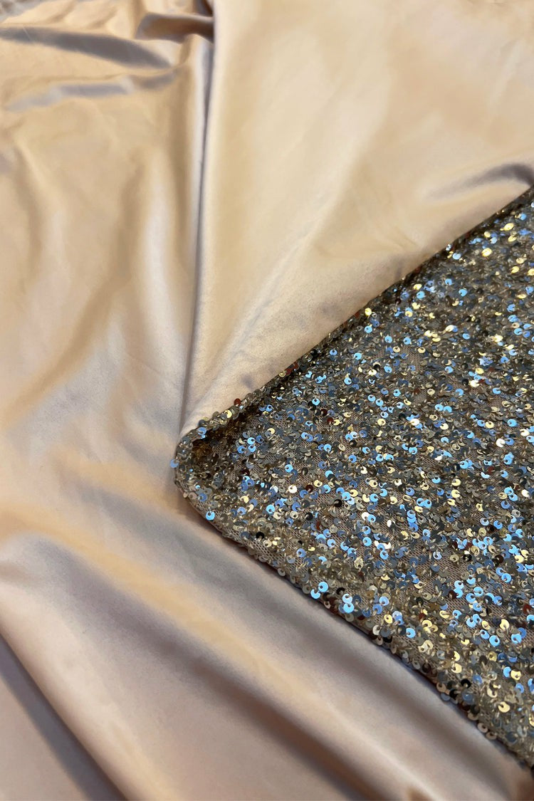 Never Fully Dressed Trusted - Silver Sequin Maxi Wrap Jaspre Skirt