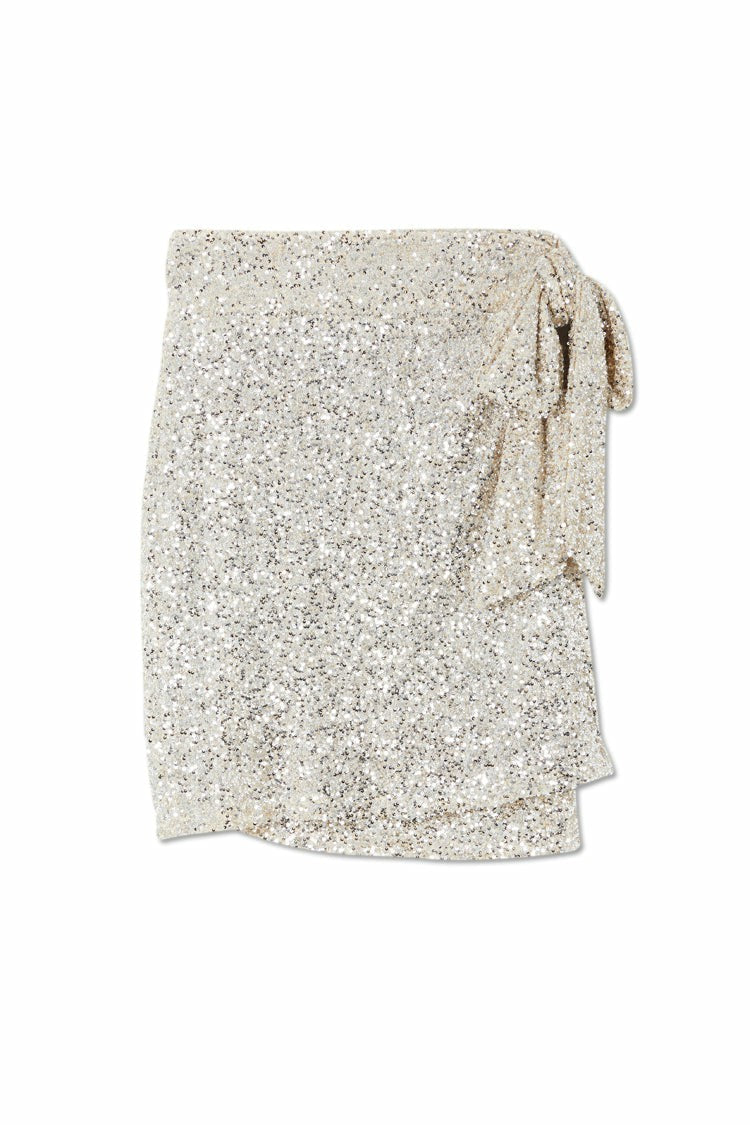 Never Fully Dressed Quality - Silver Sequin Mini Jaspre Skirt