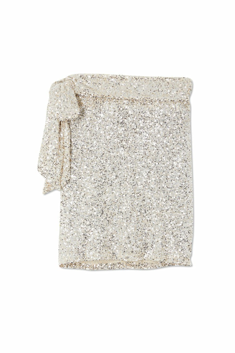 Never Fully Dressed Quality - Silver Sequin Mini Jaspre Skirt