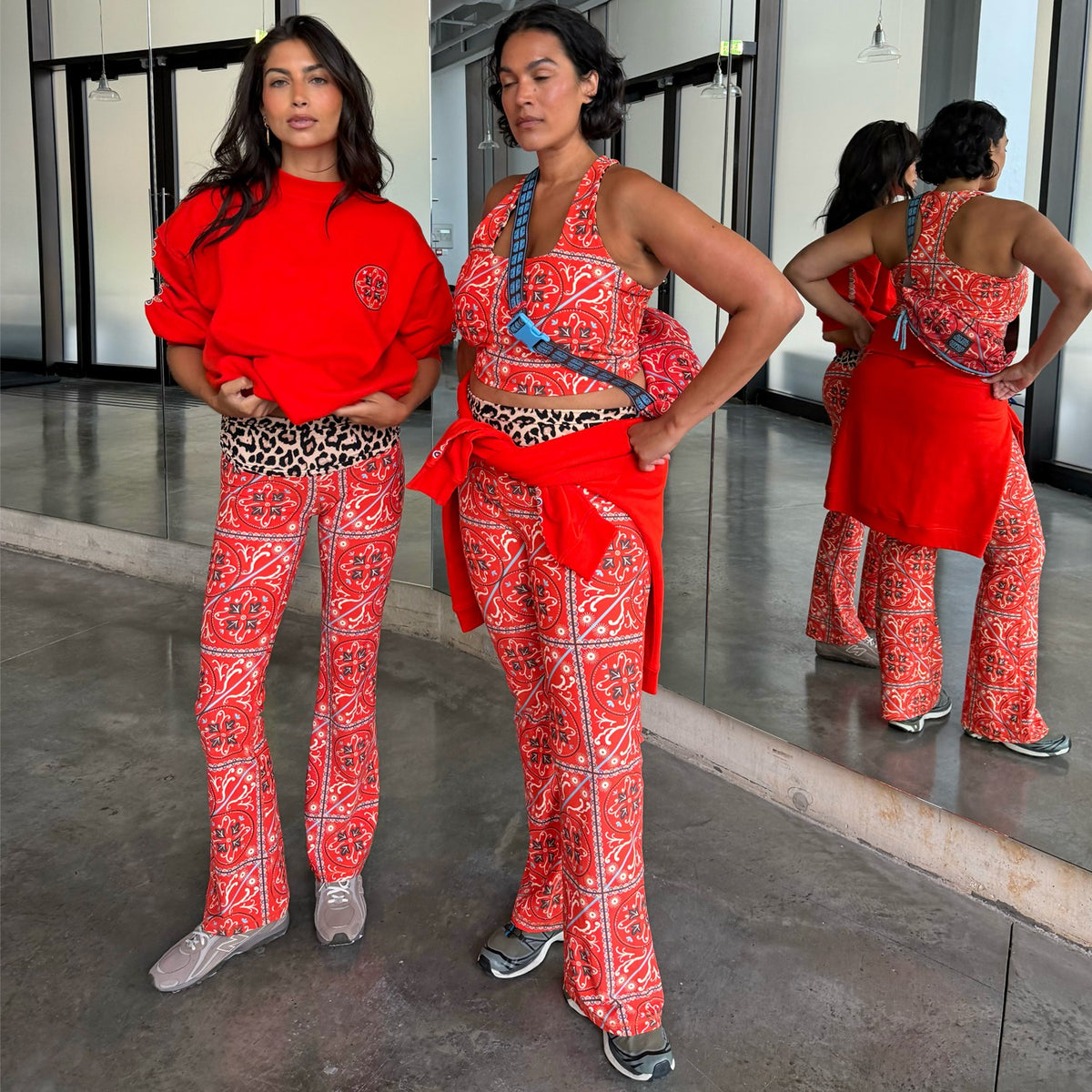 Never Fully Dressed Hot Sale - Red Paisley Wide Leg Legging