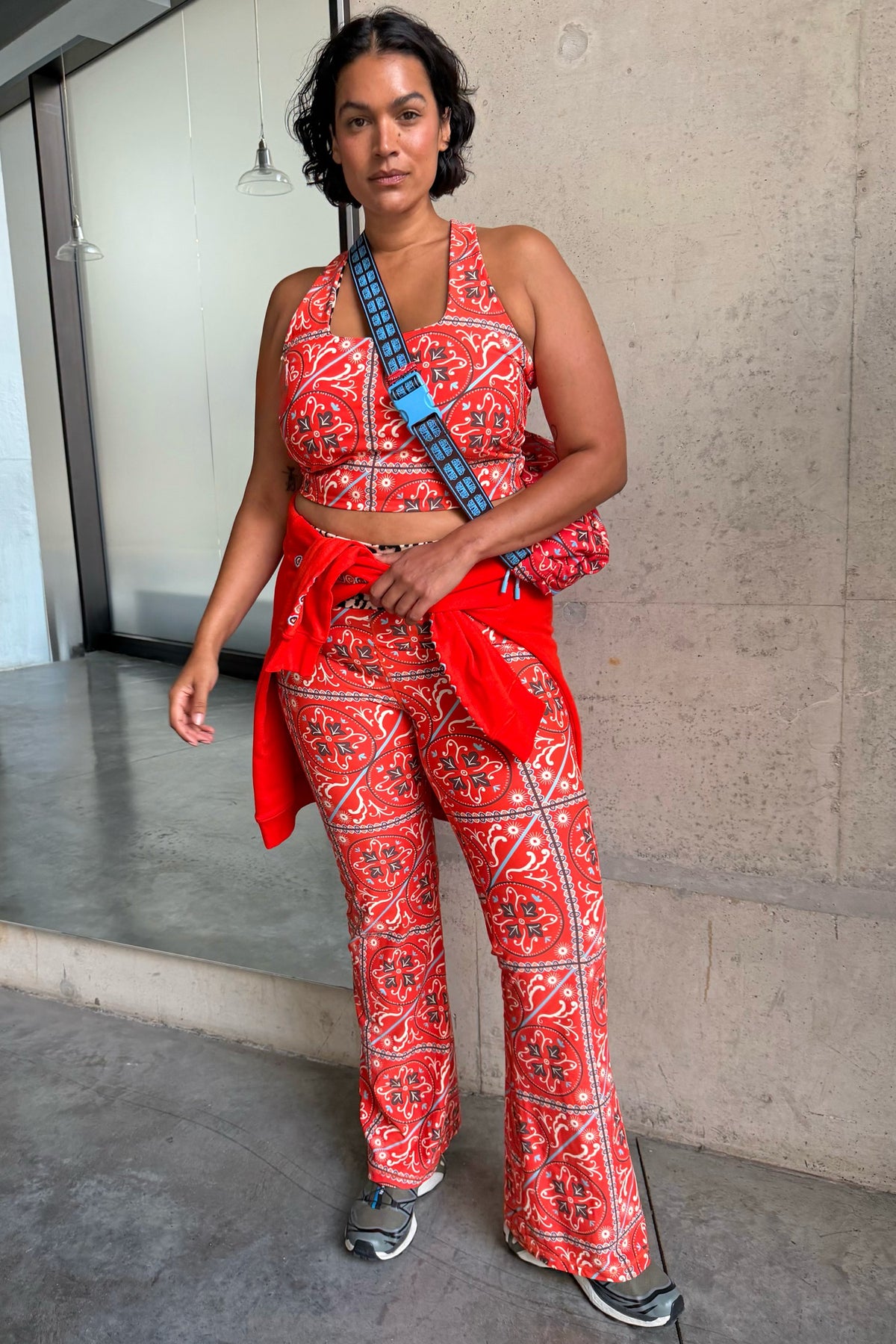 Never Fully Dressed Hot Sale - Red Paisley Wide Leg Legging