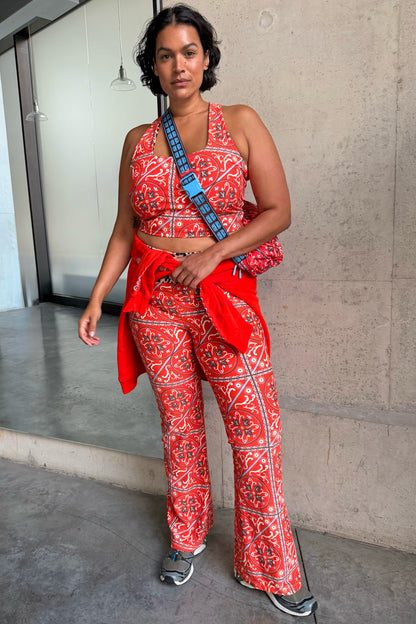 Never Fully Dressed Hot Sale - Red Paisley Wide Leg Legging