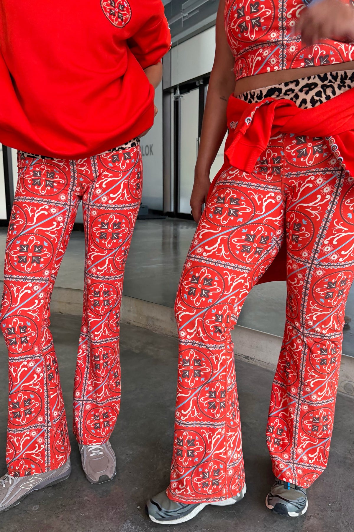 Never Fully Dressed Hot Sale - Red Paisley Wide Leg Legging