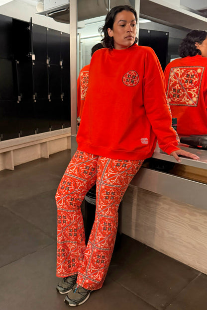 Never Fully Dressed Hot Sale - Red Paisley Wide Leg Legging