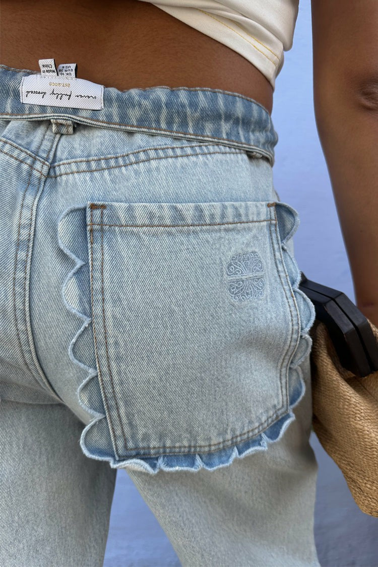 Never Fully Dressed New - Scallop Detail Straight Leg Jeans