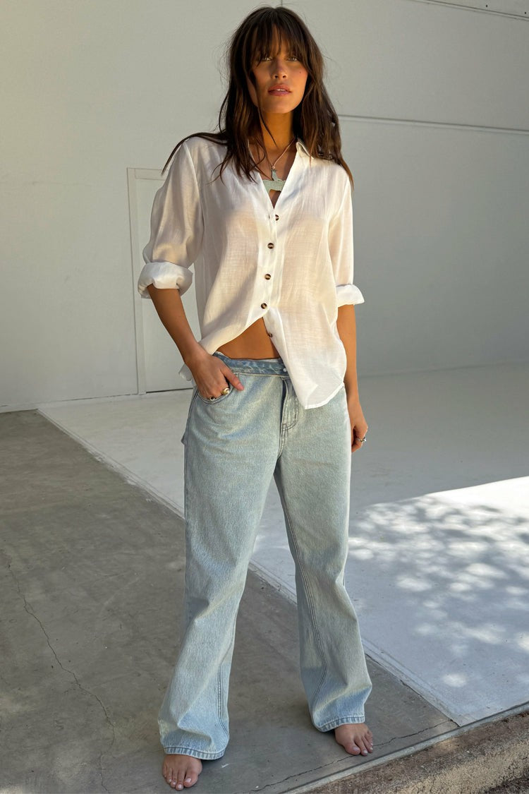 Never Fully Dressed New - Scallop Detail Straight Leg Jeans