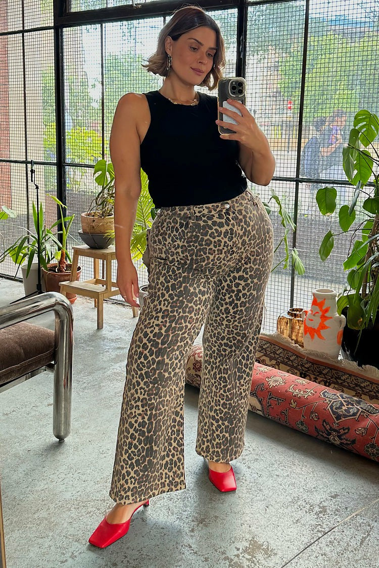 Never Fully Dressed Hot Sale - Leopard Lucia Scallop Detail Jeans