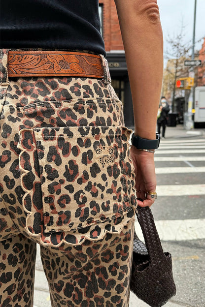 Never Fully Dressed Hot Sale - Leopard Lucia Scallop Detail Jeans