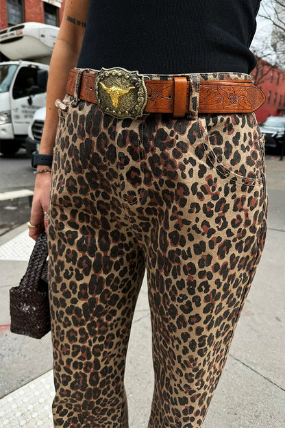 Never Fully Dressed Hot Sale - Leopard Lucia Scallop Detail Jeans