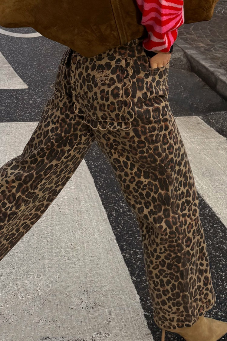 Never Fully Dressed Hot Sale - Leopard Lucia Scallop Detail Jeans