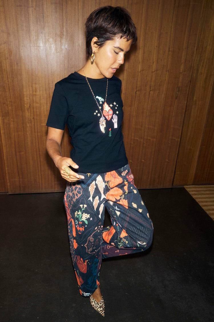 Never Fully Dressed Discount - Night Garden Barrel Jeans