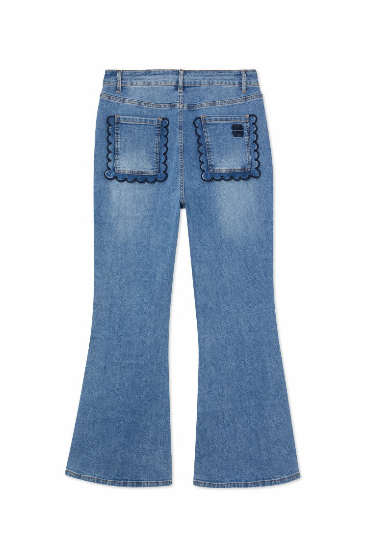 Never Fully Dressed Classic - Denim Flare Scallop Jean