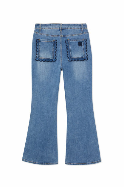 Never Fully Dressed Classic - Denim Flare Scallop Jean