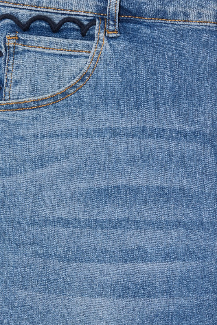 Never Fully Dressed Classic - Denim Flare Scallop Jean