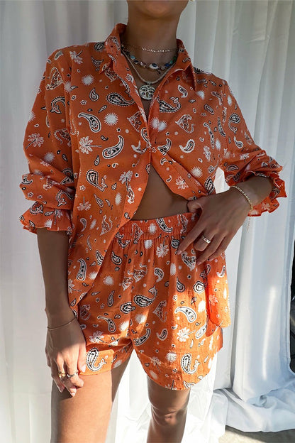Never Fully Dressed New - Orange Leopard Elissa Short